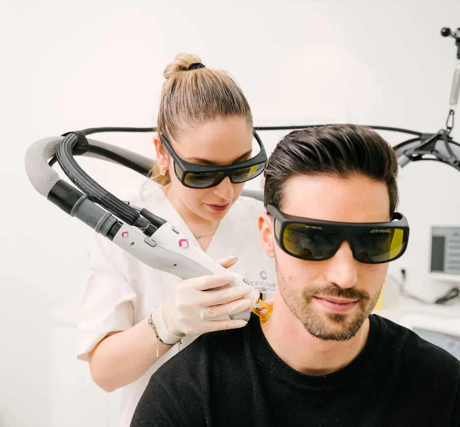 Schritt 4: Laseranwendung mit Schutzbrille